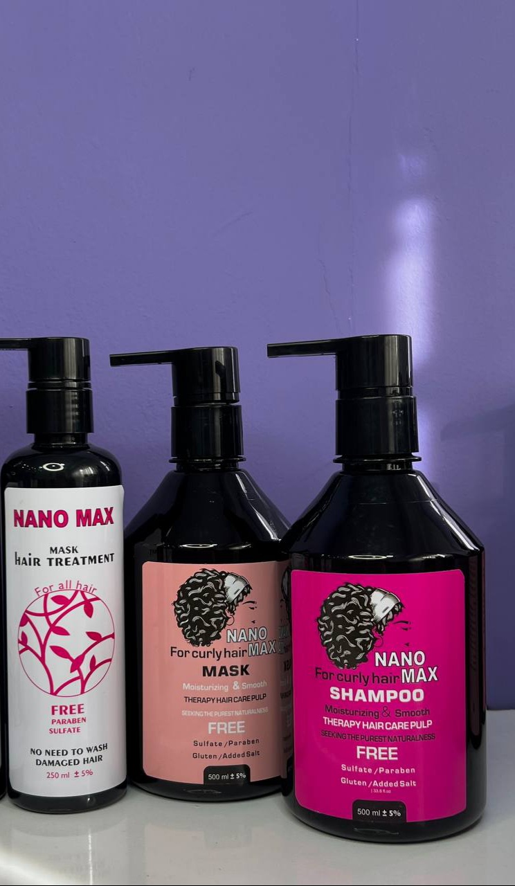 پک کامل نانو مکس Nano Max/ مخصوص موهای فر و خشک / مراقبت و ابرسانی